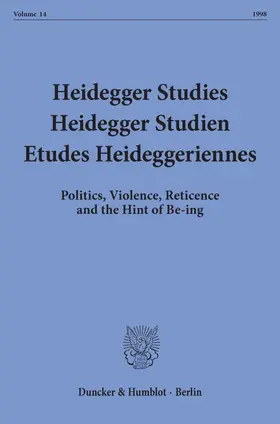 Emad / Fédier / Herrmann | Heidegger Studies - Heidegger Studien - Etudes Heideggeriennes. | E-Book | sack.de