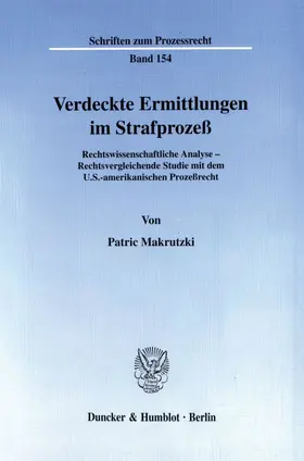 Makrutzki |  Verdeckte Ermittlungen im Strafprozeß. | eBook | Sack Fachmedien