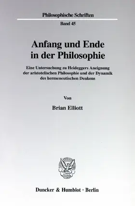 Elliott |  Anfang und Ende in der Philosophie | eBook | Sack Fachmedien