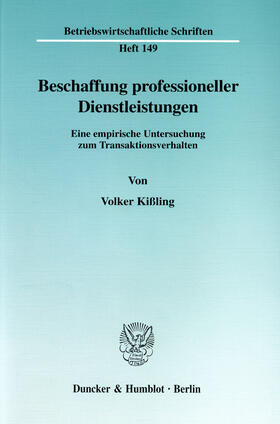 Kißling |  Beschaffung professioneller Dienstleistungen | eBook | Sack Fachmedien