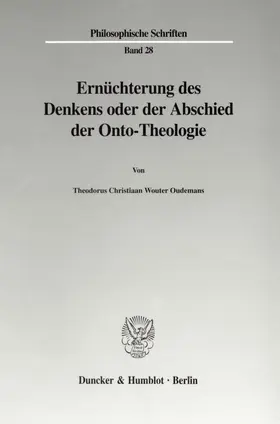 Oudemans |  Ernüchterung des Denkens oder der Abschied der Onto-Theologie. | eBook | Sack Fachmedien