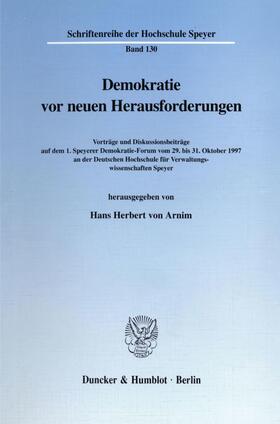 Arnim |  Demokratie vor neuen Herausforderungen. | eBook | Sack Fachmedien