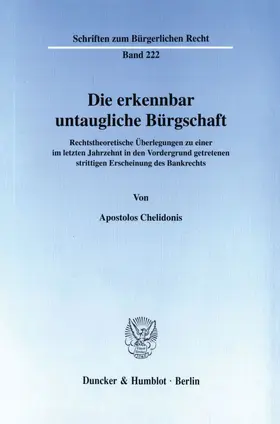 Chelidonis |  Die erkennbar untaugliche Bürgschaft. | eBook | Sack Fachmedien