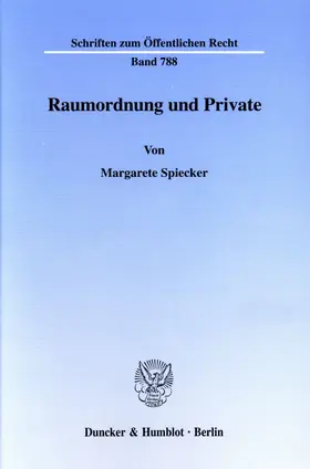 Spiecker |  Raumordnung und Private. | eBook | Sack Fachmedien