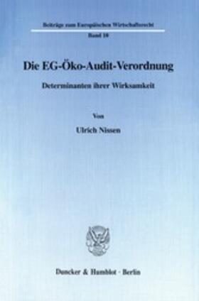 Nissen | Die EG-Öko-Audit-Verordnung. | E-Book | sack.de