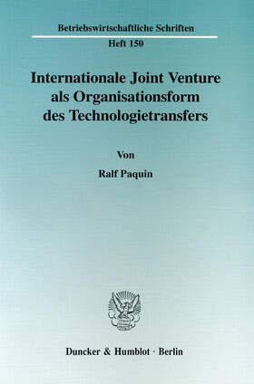 Paquin | Internationale Joint Venture als Organisationsform des Technologietransfers | E-Book | sack.de