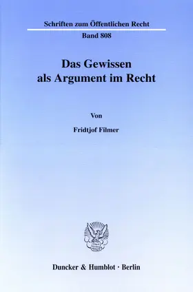 Filmer |  Das Gewissen als Argument im Recht. | eBook | Sack Fachmedien