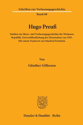 Gillessen |  Hugo Preuß. | eBook | Sack Fachmedien