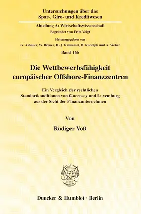 Voß |  Die Wettbewerbsfähigkeit europäischer Offshore-Finanzzentren | eBook | Sack Fachmedien