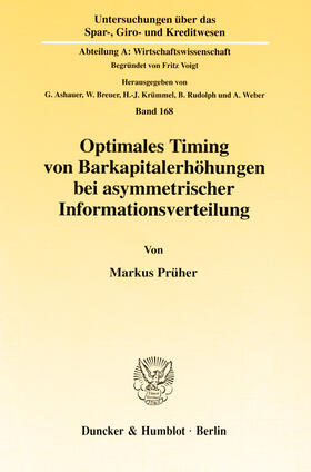 Prüher |  Optimales Timing von Barkapitalerhöhungen bei asymmetrischer Informationsverteilung | eBook | Sack Fachmedien