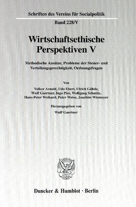 Gaertner |  Wirtschaftsethische Perspektiven V. | eBook |  Sack Fachmedien