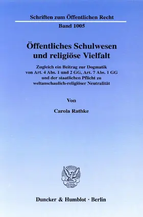 Rathke |  Öffentliches Schulwesen und religiöse Vielfalt | eBook | Sack Fachmedien