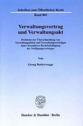 Butterwegge |  Verwaltungsvertrag und Verwaltungsakt. | eBook | Sack Fachmedien