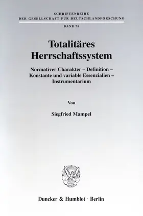 Mampel |  Totalitäres Herrschaftssystem. | eBook | Sack Fachmedien