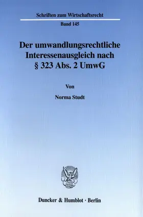 Studt |  Der umwandlungsrechtliche Interessenausgleich nach § 323 Abs. 2 UmwG. | eBook | Sack Fachmedien