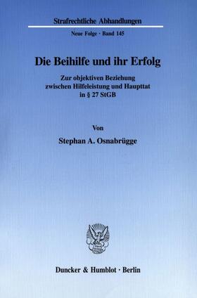 Osnabrügge |  Die Beihilfe und ihr Erfolg. | eBook | Sack Fachmedien