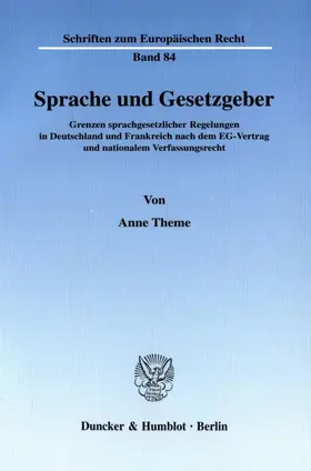 Theme |  Sprache und Gesetzgeber. | eBook | Sack Fachmedien