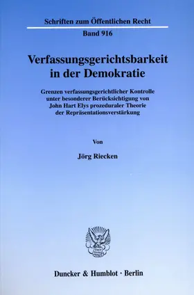 Riecken |  Verfassungsgerichtsbarkeit in der Demokratie. | eBook | Sack Fachmedien