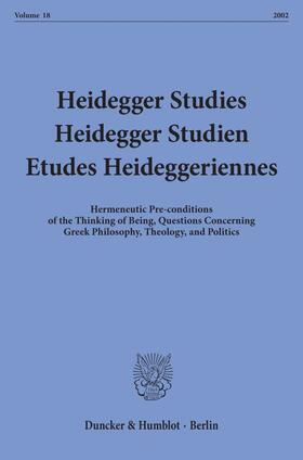 Emad / Coriando / Herrmann |  Heidegger Studies / Heidegger Studien / Etudes Heideggeriennes. | eBook | Sack Fachmedien