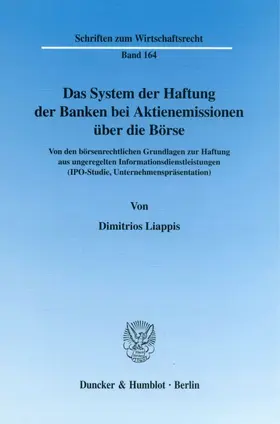 Liappis | Das System der Haftung der Banken bei Aktienemissionen über die Börse. | E-Book | sack.de