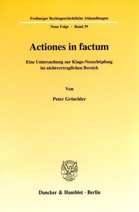 Gröschler |  Actiones in factum | eBook | Sack Fachmedien