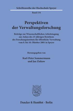 Sommermann / Ziekow |  Perspektiven der Verwaltungsforschung. | eBook | Sack Fachmedien