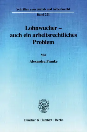 Franke |  Lohnwucher - auch ein arbeitsrechtliches Problem. | eBook | Sack Fachmedien