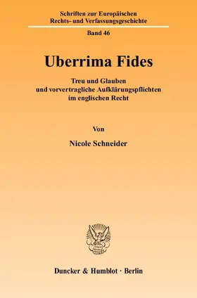 Schneider |  Uberrima Fides | eBook | Sack Fachmedien