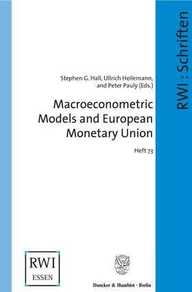 Hall / Pauly / Heilemann | Macroeconometric Models and European Monetary Union | E-Book | sack.de