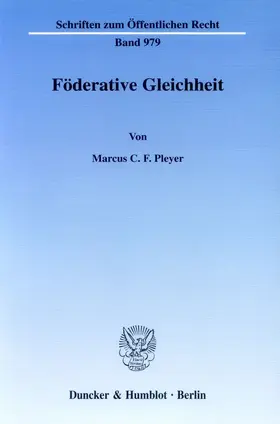 Pleyer |  Föderative Gleichheit. | eBook | Sack Fachmedien