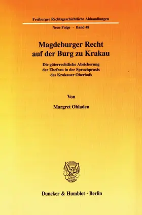 Obladen |  Magdeburger Recht auf der Burg zu Krakau. | eBook | Sack Fachmedien