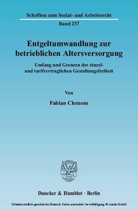 Clemens |  Entgeltumwandlung zur betrieblichen Altersversorgung | eBook | Sack Fachmedien