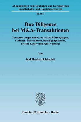 Liekefett |  Due Diligence bei M&A-Transaktionen | eBook | Sack Fachmedien