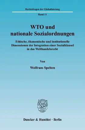 Spelten |  WTO und nationale Sozialordnungen | eBook | Sack Fachmedien