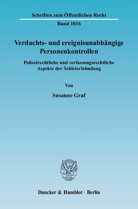 Graf |  Verdachts- und ereignisunabhängige Personenkontrollen | eBook | Sack Fachmedien