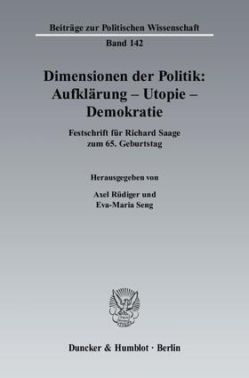 Rüdiger / Seng |  Dimensionen der Politik: Aufklärung – Utopie – Demokratie. | eBook | Sack Fachmedien