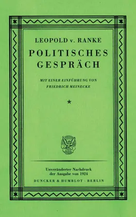 Ranke |  Politisches Gespräch. | eBook | Sack Fachmedien