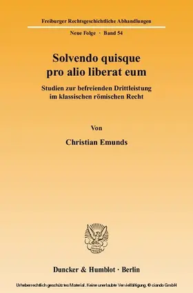 Emunds |  Solvendo quisque pro alio liberat eum | eBook | Sack Fachmedien