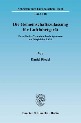 Riedel | Die Gemeinschaftszulassung für Luftfahrtgerät | E-Book | sack.de