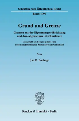 Bonhage |  Grund und Grenze. | eBook | Sack Fachmedien