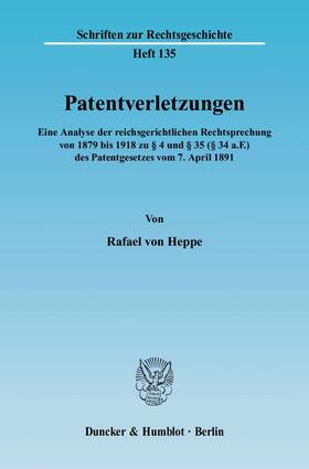 Heppe |  Patentverletzungen. | eBook | Sack Fachmedien