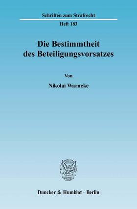 Warneke |  Die Bestimmtheit des Beteiligungsvorsatzes | eBook | Sack Fachmedien