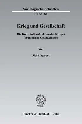 Spreen | Krieg und Gesellschaft | E-Book | sack.de