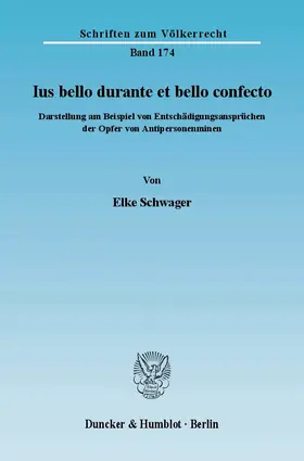 Schwager |  Ius bello durante et bello confecto. | eBook | Sack Fachmedien