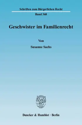 Sachs |  Geschwister im Familienrecht | eBook | Sack Fachmedien