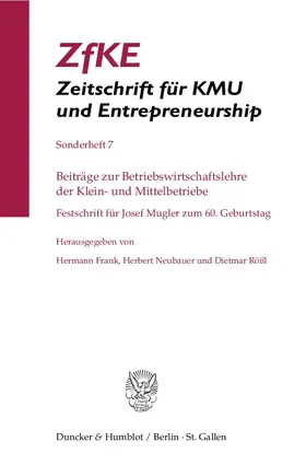 Hermann / Rößl / Neubauer |  Beiträge zur Betriebswirtschaftslehre der Klein- und Mittelbetriebe | eBook | Sack Fachmedien