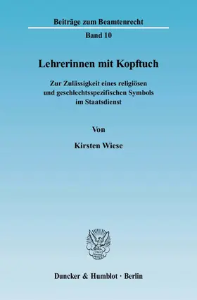 Wiese |  Lehrerinnen mit Kopftuch | eBook | Sack Fachmedien