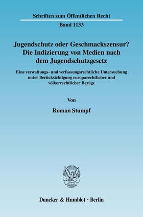 Stumpf | Jugendschutz oder Geschmackszensur? | E-Book | sack.de