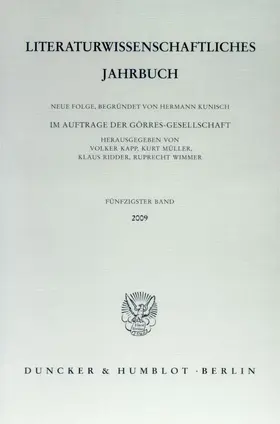 Kapp / Wimmer / Müller |  Literaturwissenschaftliches Jahrbuch. | eBook | Sack Fachmedien