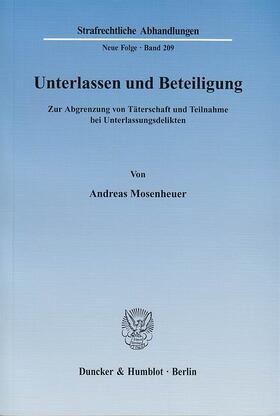 Mosenheuer | Unterlassen und Beteiligung. | E-Book | sack.de